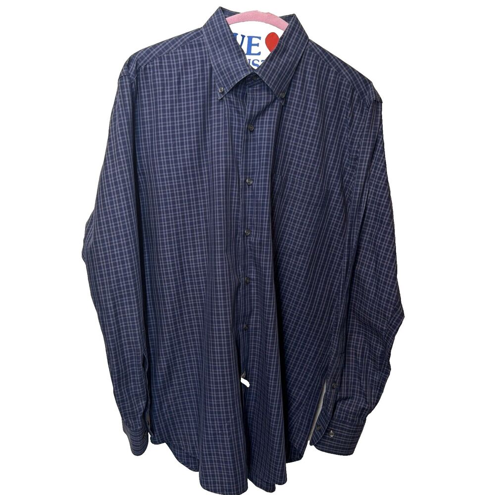 Peter Millar Men’s Plaid Button-Down Shirt Blue M - Picture 1 of 6